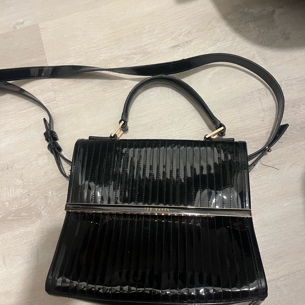 Ted Baker Glossy Black Crossbody Bag